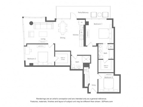 the floor plan of the apartment